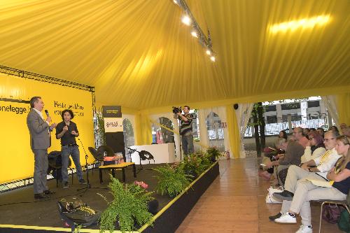 L'intervento dell'assessore regionale nonchè presidente della Fondazione Dolomiti Unesco Graziano Pizzimenti durante l'edizione di pordenonelegge